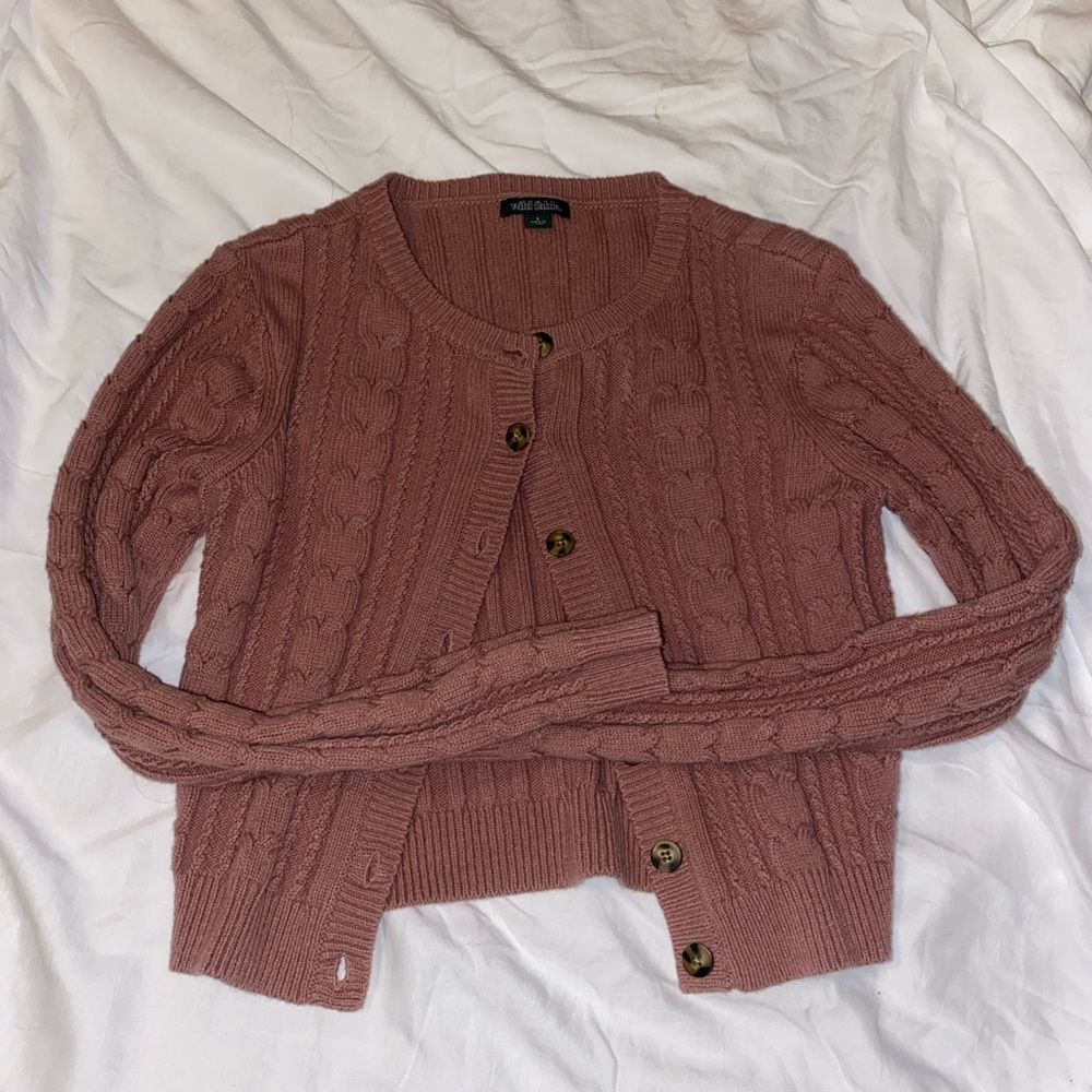 Cable Knit Cardigan Sweater